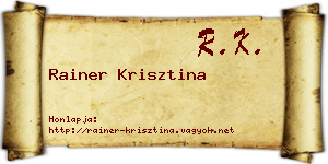 Rainer Krisztina névjegykártya