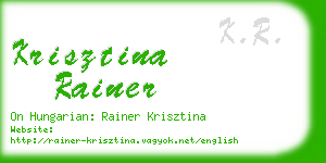 krisztina rainer business card